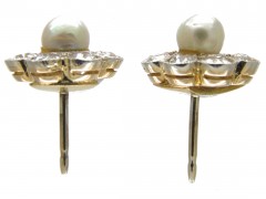 Pearl & Diamond Cluster Earstuds