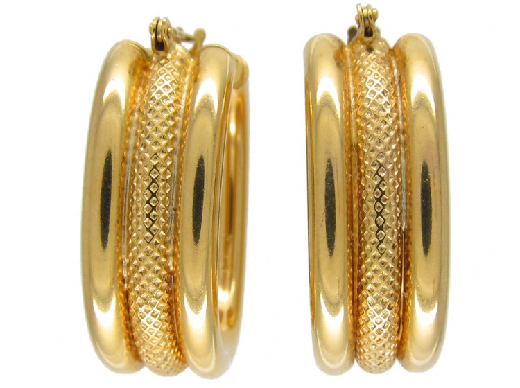 9ct Gold Oval Hoop Earrings