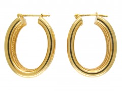 9ct Gold Oval Hoop Earrings