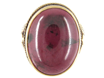 Cabochon Garnet 9ct Gold Edwardian Ring