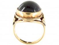 Cabochon Garnet 9ct Gold Edwardian Ring