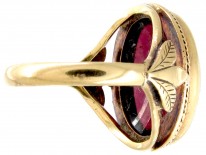 Cabochon Garnet 9ct Gold Edwardian Ring