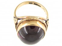 Cabochon Garnet 9ct Gold Edwardian Ring