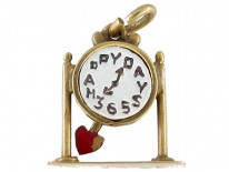 Art Deco Gold Clock Charm