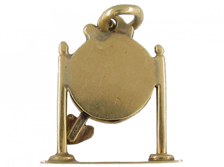 Art Deco Gold Clock Charm