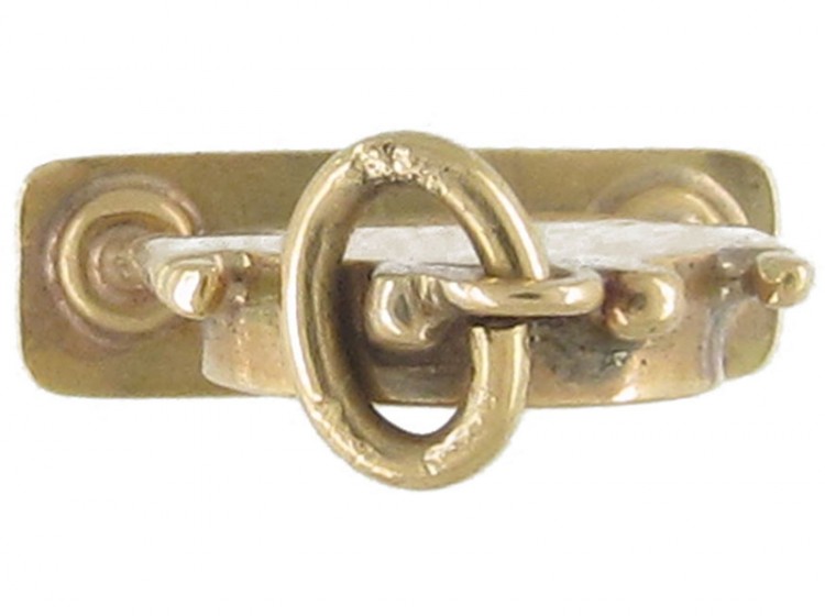 Art Deco Gold Clock Charm