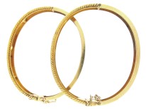 Pair of Gold Victorian Diamond Set Bangles in Original Case