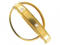 Pair of Gold Victorian Diamond Set Bangles in Original Case