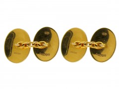 Gold & Enamel Nautical Flag Oval Cufflinks