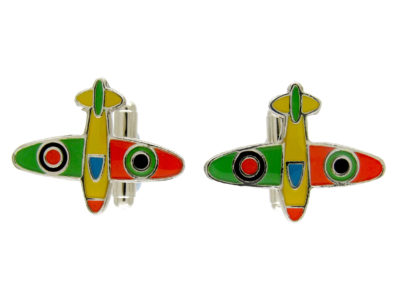 Metal & Enamel Aeroplane Cufflinks