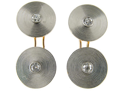 Diamond 18ct Gold & Platinum French Cufflinks