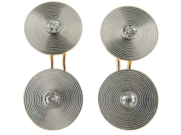 Diamond 18ct Gold & Platinum French Cufflinks