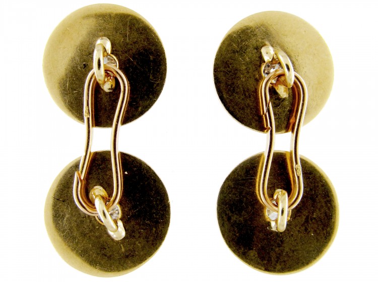 Diamond 18ct Gold & Platinum French Cufflinks