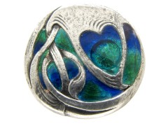 Liberty & Co. Enamel & Silver Button by Archibald Knox