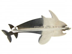 Georg Jensen Silver Dolphins Brooch