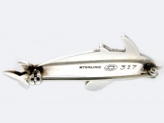 Georg Jensen Silver Dolphins Brooch