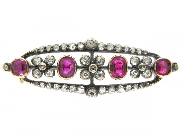 Ruby & Diamond Edwardian Brooch