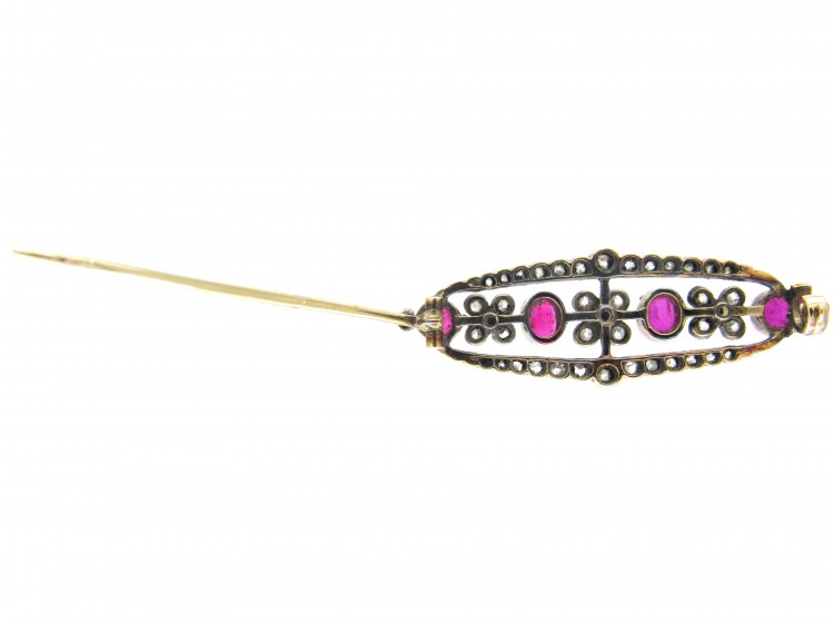 Ruby & Diamond Edwardian Brooch