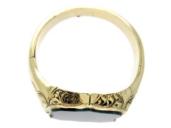 Shield Shaped Gold & Bloodstone Signet Ring