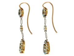Aquamarine, Diamond & Platinum Edwardian Drop Earrings