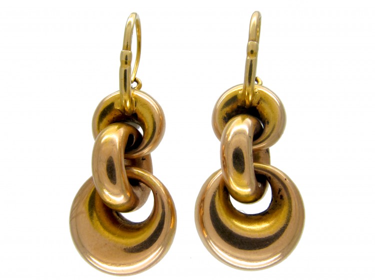 Victorian 15ct Gold Triple Hoop Earrings
