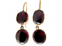 Georgian Double Drop Garnet Earrings