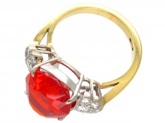 Diamond & Fire Opal 18ct Gold & Platinum Ring