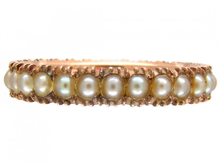 Georgian Natural Split Pearl Eternity Ring