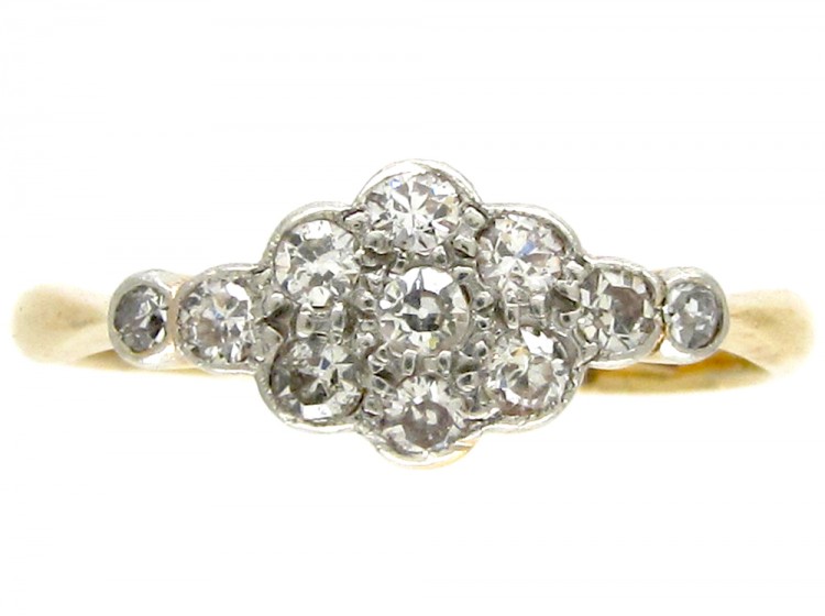 Daisy Diamond Cluster Edwardian Ring