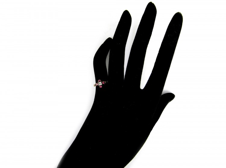 Georgian Mine Cut Ruby & Diamond Ring