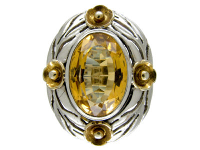 Silver & Citrine Arts & Crafts Ring