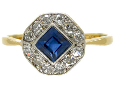 Art Deco Sapphire & Diamond Ring