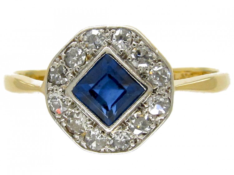 Art Deco Sapphire & Diamond Ring