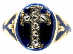 Royal Blue Enamel & Diamond Ring