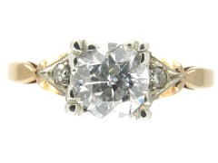 Diamond Solitaire Ring With Diamond Set Shoulders