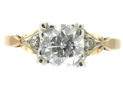 Diamond Solitaire Ring With Diamond Set Shoulders