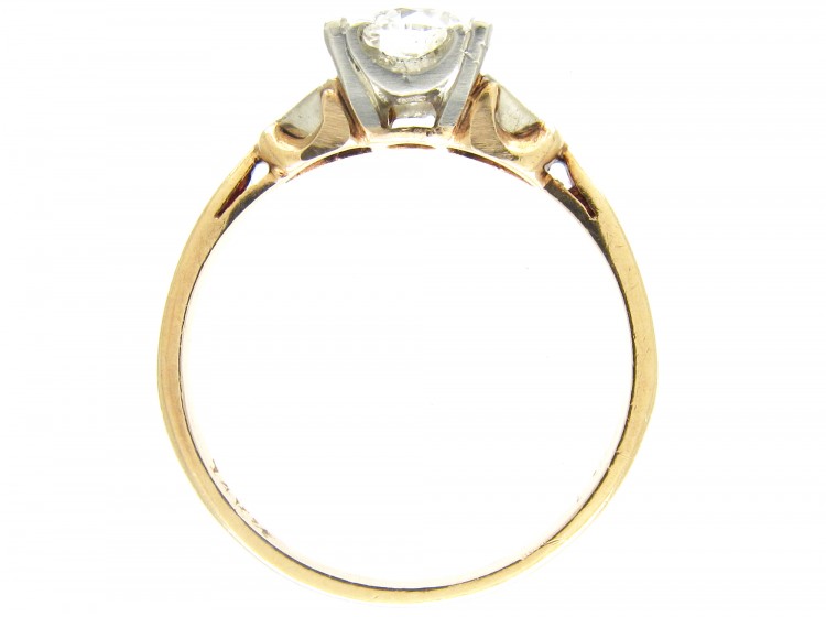 Diamond Solitaire Ring With Diamond Set Shoulders