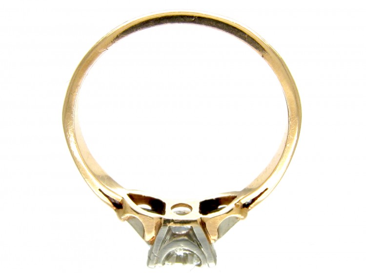 Diamond Solitaire Ring With Diamond Set Shoulders