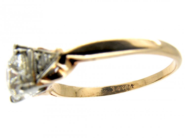 Diamond Solitaire Ring With Diamond Set Shoulders