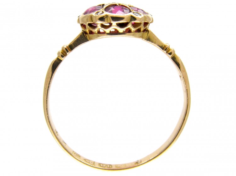 Edwardian Ruby & Diamond Cluster Ring
