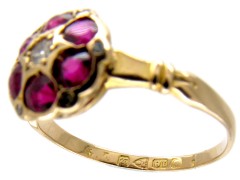 Edwardian Ruby & Diamond Cluster Ring