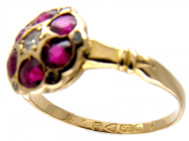 Edwardian Ruby & Diamond Cluster Ring