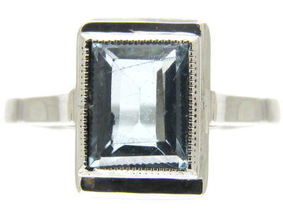 Aquamarine 18ct White Gold & Platinum Ring