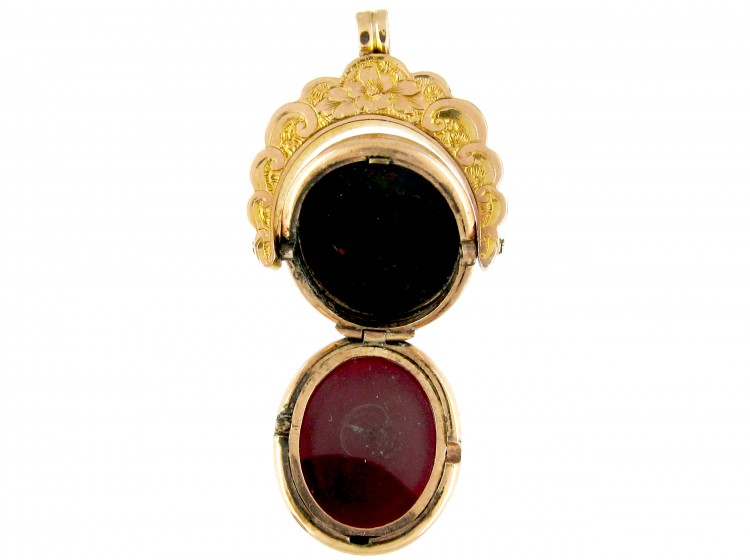 Victorian 9ct Gold Swivel Double Sided Locket