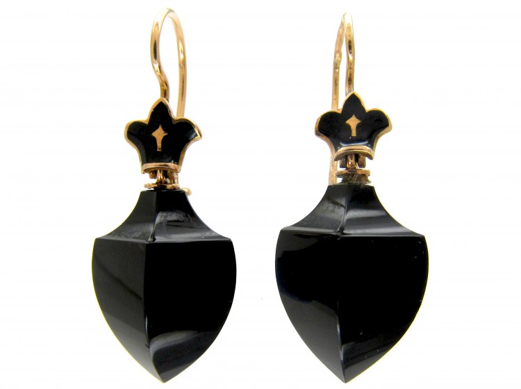 Onyx & Enamel Earrings