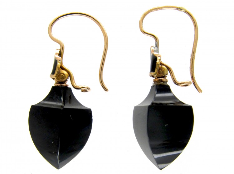 Onyx & Enamel Earrings