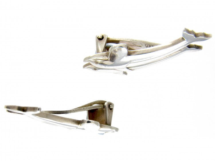 Georg Jensen Silver Dolphin Earrings