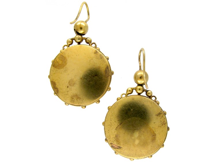 Ruby & Diamond 15ct Gold Victorian Earrings
