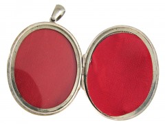 Engraved Victorian Silver Locket Pendant