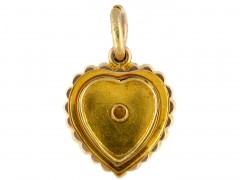 Gold, Guilloché Enamel & Seed Pearl Heart-Shaped Locket